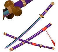 ACTASITEMS Roronoa Zoro Swords Anime Cosplay Wooden Sword - 104cm,Yama Enma Katana Purple