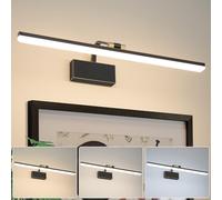 Actask LED Bathroom Mirror Light, Black Gold Picture Lights for Wall IP44 270° Adjustable 58CM 3CCT 10W 750lm, Bathroom Lighting with Warm/Natural/White Light for Living Room Bedroom