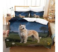ACTDKGHDJ 3D Printed Belgian Griffin Dog Duvet Cover Set Matching Pillowcase Soft Lightweight Microfibre Pet Dog Bedding Sets for Kids Single(140x200cm)