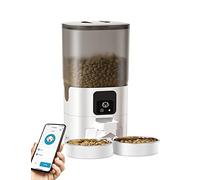 Acteam Automatic Cat Feeder with APP Control, 7L Pet Food Dispenser for Two Pets, 2.4G WiFi Smart Timed Pet Feeder Dry Food Dispenser with 2 Stainless Steel Bowl, for Cats Large Dogs and Multiple Pets