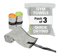 Acteon New Microfiber Quick Dry Gym Towel, Silver ION Odor-Free Mega Absorbent Fiber, Fast Drying, Men & Women Small Workout Gear for Body Sweat, Beach, Working Out, Camping, Travel Towel