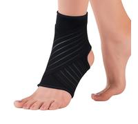 Actesso Ankle Support Sleeve with Strap - The Ultimate Support for Weak Ankles, Sprains and Sports Injury. Ideal for Men & Women & Left or Right (S (Pack of 1), Black)
