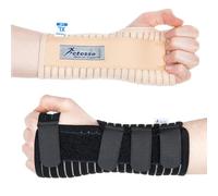 Actesso Breathable Wrist Support Brace - Ideal Wrist Splint for Carpal Tunnel, Sprains, and Tendonitis (Beige, XL Left Hand)