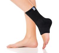 Actesso Elasticated Ankle Support Sleeve - Pain relief and stabilisation for weak or Injured ankles. Black or Beige & left or right use (Black, Medium)