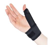 Actesso Elasticated Thumb Support Brace - Ideal for Thumb Pain Relief from Sprains, Tendonitis or Fractures (One Size, Black Right Hand)