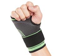 Actesso Sports Wrist Hand Support Strap - Ideal for Sprains and Sports Injury (Green, Large (17-19 cm))