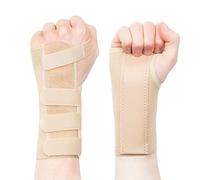 Actesso Tri-Weave Wrist Support Splint Brace - Relieves Pain from Carpal Tunnel, Fractures, Sprains and Joint Pain (Beige, Medium Left)