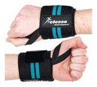 Actesso Weight lifting Wrist Wraps (Single) - Premium Wrist Support Straps for Powerlifting, Deadlifts, Gym Workouts and Fitness Training (1 Piece, Blue, One Size)