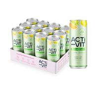 Acti-Vit Sparkling Flavoured Vitamin Water Cans with B Vitamins B5, B6, B9, B12, Vitamin C, Vitamin D, Zinc & Magnesium Zero Sugar 12x 330ml Lemon, Lime & Orange Flavour