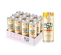 Acti-Vit Sparkling Flavoured Vitamin Water Mango, Pineapple & Passionfruit Cans with B Vitamins B5, B6, B9, B12, Vitamin C, Vitamin D, Zinc & Magnesium Zero Sugar 12x 330ml