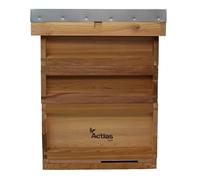 Actiasbee National Beehive Cedar with Two Super Boxes, Complete Flat Pack Kit with Metal Runners and Queen Excluder