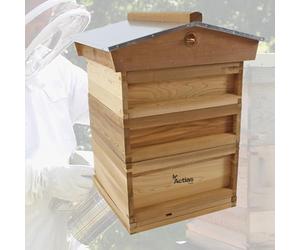 Actiasbee National Cedar Beehive - Assembled Wooden Hive with Gabled Roof | Premium Beekeeping Hive for UK National System