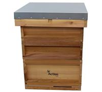 Actiasbee National Cedar Beehive Starter Kit - Complete Hive with 1 Brood Box, 2 Super Boxes, Frames & Wax Foundation | Flat Pack Beekeeping Kit