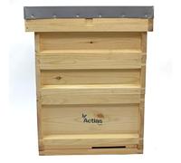 Actiasbee National Pine Beehive Starter Kit - Complete Hive with Brood & Super Frames and Wax Foundation | Flat Pack Beekeeping Kit