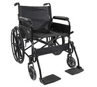 Actiasgear Folding Self Propelled Wheelchair - Lightweight Mobility Chair with Mag Wheels, Armrests, Footrests & Seat Belt | 20" Seat Width (VAT Exempt - Eligible Customers)