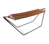 Actiasgear - Garden Hammock with Sturdy Metal Stand | 200cm x 100cm, Multi-Coloured, Outdoor & Indoor Use