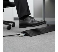 Actiasgear Heavy Duty Floor Cable Protector - Black Rubber Wire Cover Tidy Trunking - Anti-Slip Cable Management Channel for Office, Home & Events (10cm x 3cm x 5m)