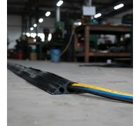 Actiasgear Heavy Duty Floor Cable Protector - Black Rubber Wire Cover Tidy Trunking - Anti-Slip Cable Management Channel for Office, Home & Events (16cm x 5cm x 1m)