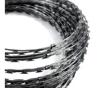 Actiasgear Razor Wire - 65m (213ft) Heavy Duty Concertina Roll Barbed Security Wire including Warning Sign