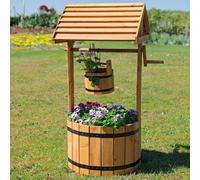 Actiasgear Wooden Wishing Well Garden Planter