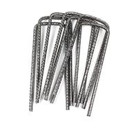Actiasmat - 100 Galvanised Steel U Pins for Grass Protection Mat | Heavy Duty Pegs for Ground Sheets, Weed Membrane & Netting