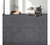 Actiasmat 50x50cm Carpet Tiles 5 Sq M Contract Flooring Tiles with Heavy Duty Bitumen Backing 20 Pack (Dark Grey, 5 Sq. M)
