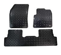 Actiasmat - Custom Fit Black Rubber Car Floor Mats for Peugeot 3008 Mk2 2017 Onwards | 3 Piece Set