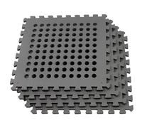 Actiasmat - EVA Safety Mat Set for Climbing Frames & Trampolines | 24 Interlocking Black Tiles (52 x 52 cm) - 69 Sq Ft. Coverage