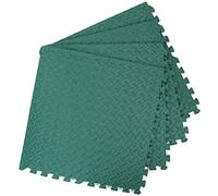 Actiasmat Interlocking EVA Foam Gym Mats - Diamond Plate Pattern Tiles - Protective Garage, Home Gym & Workshop Flooring - Multiple Colours & Pack Quantities Available (Green, 4 Mats (16 Sq Ft))
