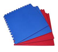 Actiasmat Interlocking Exercise Mat, Red/Blue Reversible, 20mm Thick, 1m x 1m, Single Mat (Red/Blue, 20mm Thick)