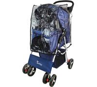 Actiaspet 4 Wheel Dark Blue Pet Stroller Dog Cat Puppy Pram Travel Cart Jogging Buggy Carrier With Cover