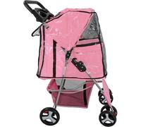 Actiaspet 4 Wheel Pink Pet Stroller Dog Cat Puppy Pram Travel Cart Jogging Buggy Carrier With Cover