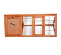 46" Wooden Triangle Rabbit Hutch - Outdoor Small Animal Shelter, Secure Design