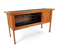 Actiaspet 4ft Wooden Rabbit Guinea Pig Hutch with Run & Ramp (Wood, 1 Tier)