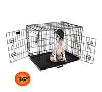 Actiaspet Black 36 Inch Dog Metal Cage With Two Doors