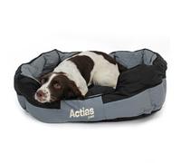 Easipet Waterproof Dog Bed, Large 75x60x25cm, Black/Grey with Reversible Cushion