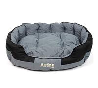 Easipet Waterproof Dog Bed, XLarge 90x70x27cm, Black/Grey with Reversible Cushion