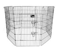 Actiaspet Black Metal Drop Pin Play Pen Available in 4 Different Sizes (Black, Large, 8)
