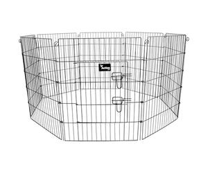 Actiaspet Black Metal Drop Pin Play Pen Available in 4 Different Sizes (Black, Medium, 8)