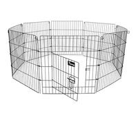 Actiaspet Black Metal Drop Pin Play Pen Available in 4 Different Sizes (Black, Small, 8)