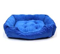 Actiaspet - Blue Faux Fur Dog Bed | Machine Washable with Non-Slip Base (Medium)