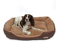 Actiaspet Brown Faux Leather Dog Bed Extra Large