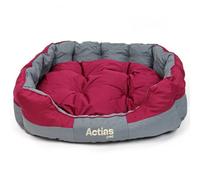 Easipet Waterproof Dog Bed, XXL 108x88x28cm, Burgundy/Grey, with Reversible Cushion