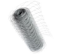 Actiaspet Chicken Wire Mesh Fencing, Galvanised Steel Wire Fence 50mm Hole 25m Wire Roll (120mm Width)