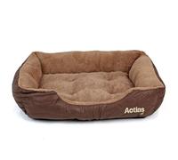 Actiaspet Deluxe Faux Leather Dog Bed with Anti-Slip Bottom (Medium)