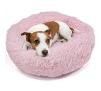 Actiaspet Dog Cat Bed Fluffy Donut Kitten Puppy Pet Cushion Calming Mattress Pink S