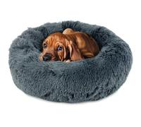 Small Dog Bed Fluffy Donut Cushion in Dark Grey