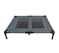 Actiaspet Elevated Dog Bed, Oxford 600D Mesh Pet Cot with Steel Frame for Indoor and Outdoor Use (Grey, Large)