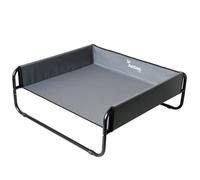 Actiaspet Elevated Dog Bed Steel Frame Raised Pet Cot Black or Grey (Grey, Large)