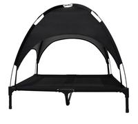 Actiaspet - Elevated Dog Bed with Canopy (Black, Large)